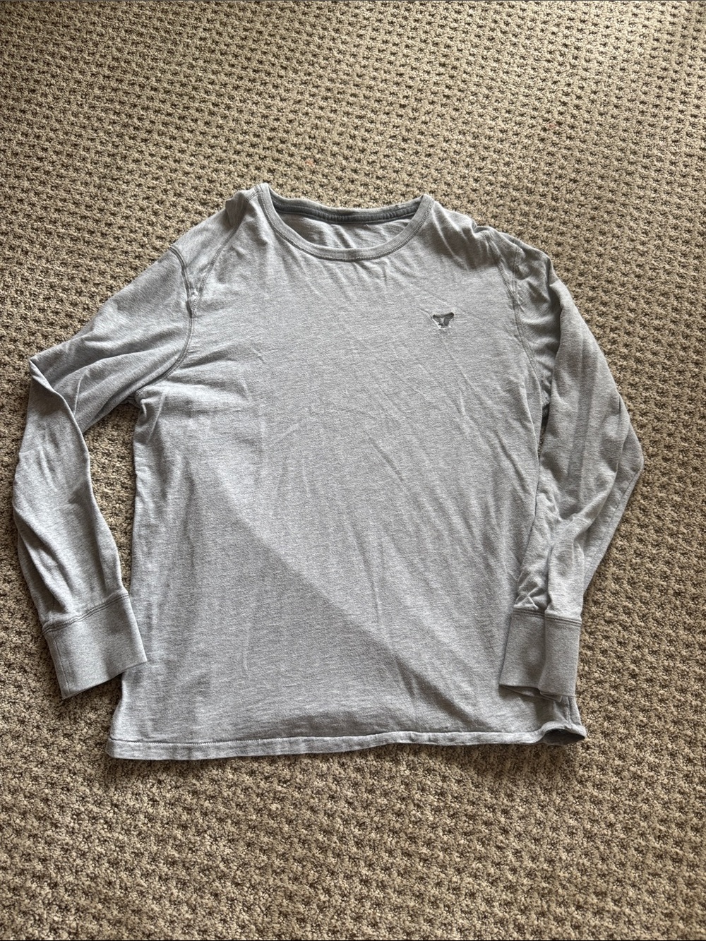 Gray Long Sleeve AEO Crew Shirt 100% cotton